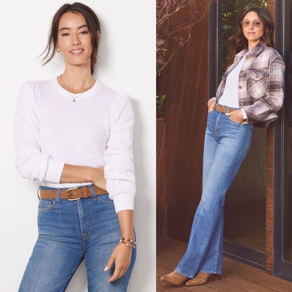 AMO Puff Sleeve Shirt Thermal Long Sleeve Top Tee - Picture 4 of 16